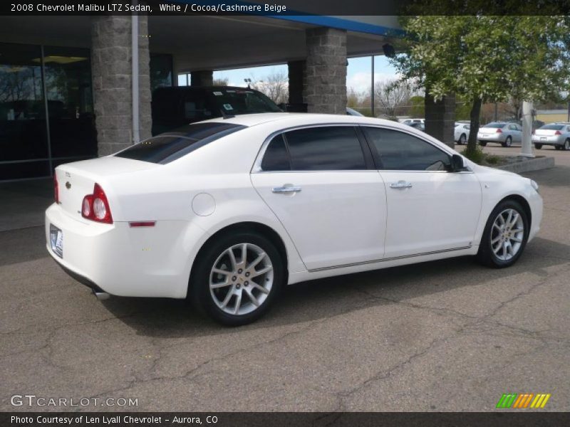 White / Cocoa/Cashmere Beige 2008 Chevrolet Malibu LTZ Sedan