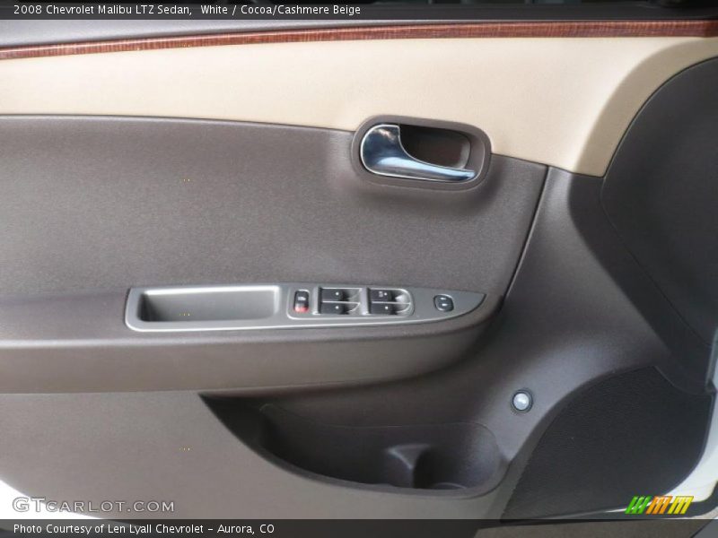 White / Cocoa/Cashmere Beige 2008 Chevrolet Malibu LTZ Sedan