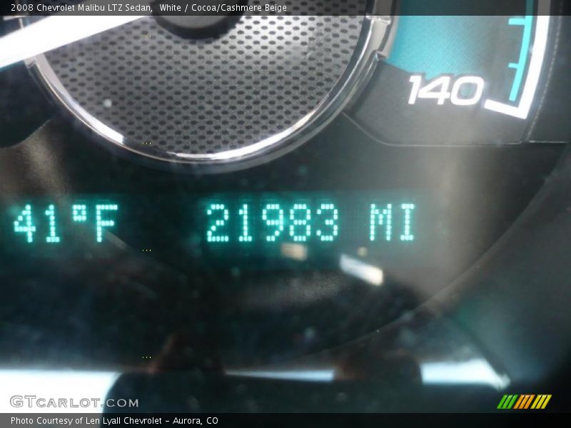 White / Cocoa/Cashmere Beige 2008 Chevrolet Malibu LTZ Sedan