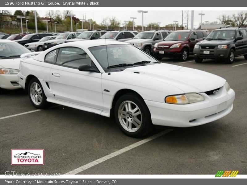 Crystal White / Black 1996 Ford Mustang GT Coupe
