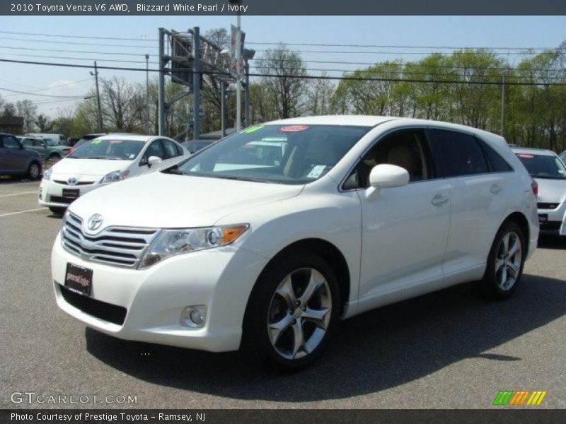 Blizzard White Pearl / Ivory 2010 Toyota Venza V6 AWD