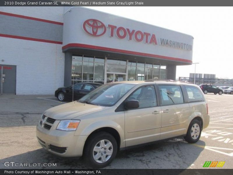 White Gold Pearl / Medium Slate Gray/Light Shale 2010 Dodge Grand Caravan SE