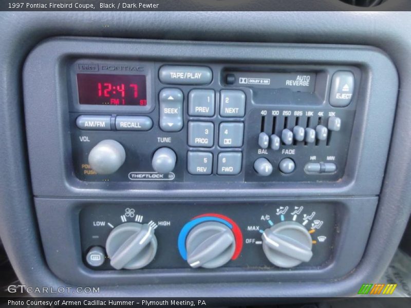 Controls of 1997 Firebird Coupe
