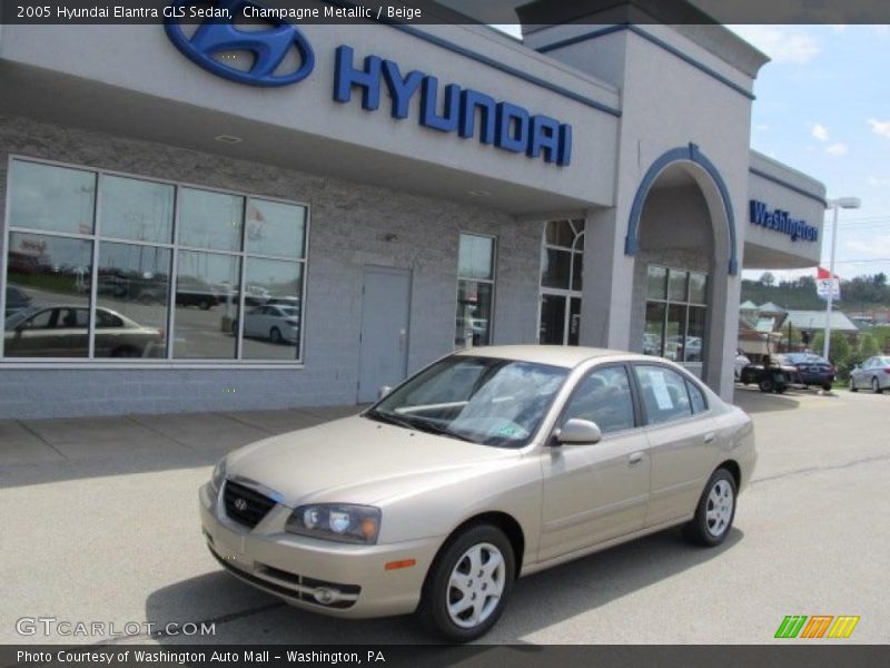 Champagne Metallic / Beige 2005 Hyundai Elantra GLS Sedan
