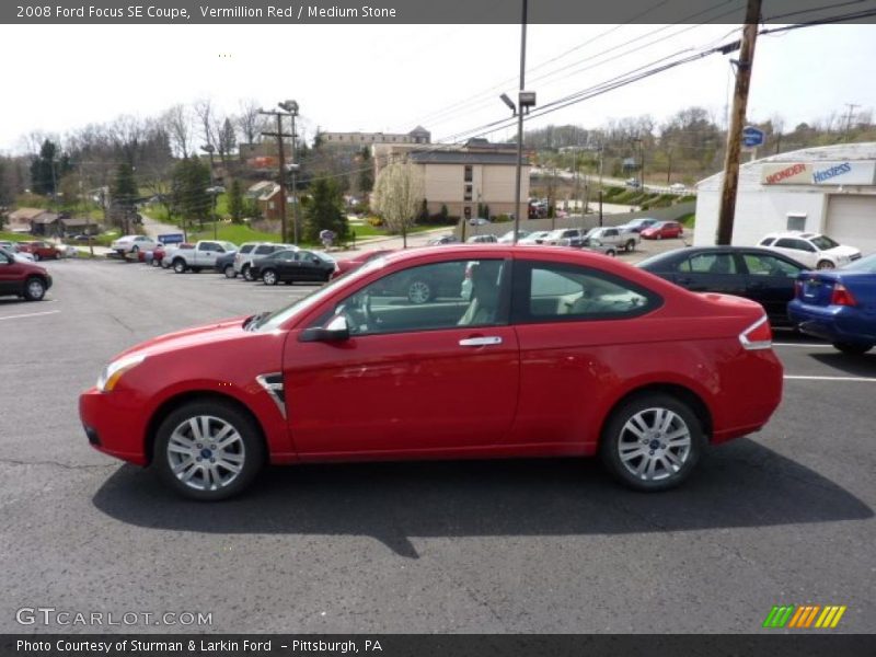 Vermillion Red / Medium Stone 2008 Ford Focus SE Coupe