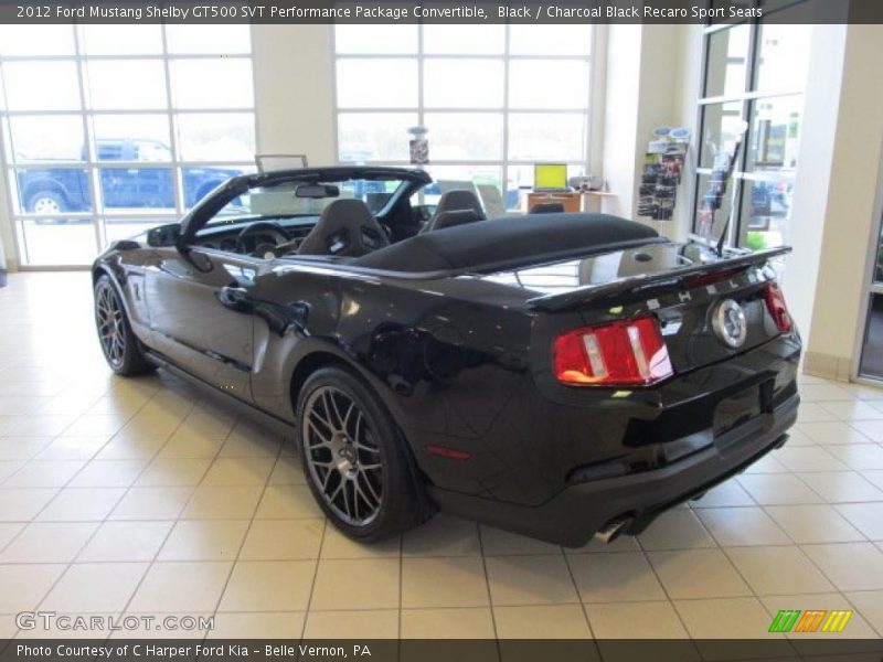Black / Charcoal Black Recaro Sport Seats 2012 Ford Mustang Shelby GT500 SVT Performance Package Convertible