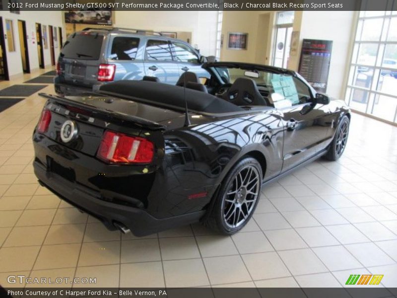 Black / Charcoal Black Recaro Sport Seats 2012 Ford Mustang Shelby GT500 SVT Performance Package Convertible