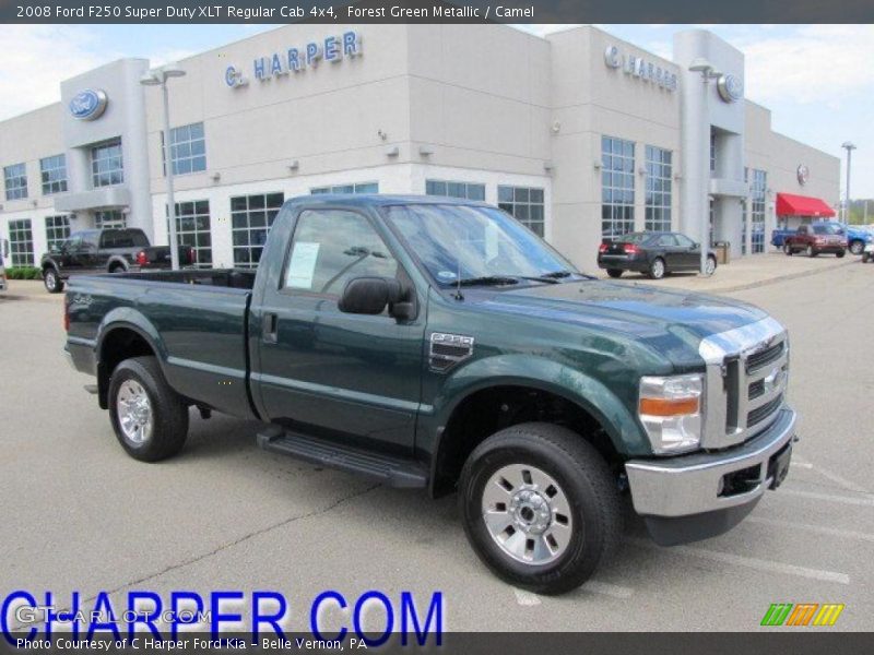 Forest Green Metallic / Camel 2008 Ford F250 Super Duty XLT Regular Cab 4x4