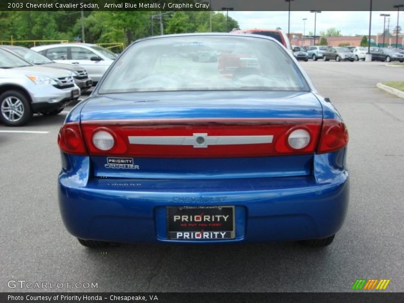 Arrival Blue Metallic / Graphite Gray 2003 Chevrolet Cavalier Sedan