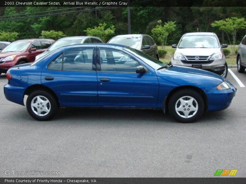 Arrival Blue Metallic / Graphite Gray 2003 Chevrolet Cavalier Sedan