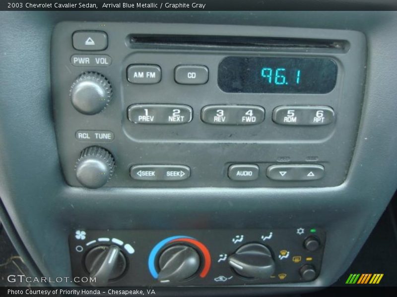 Arrival Blue Metallic / Graphite Gray 2003 Chevrolet Cavalier Sedan