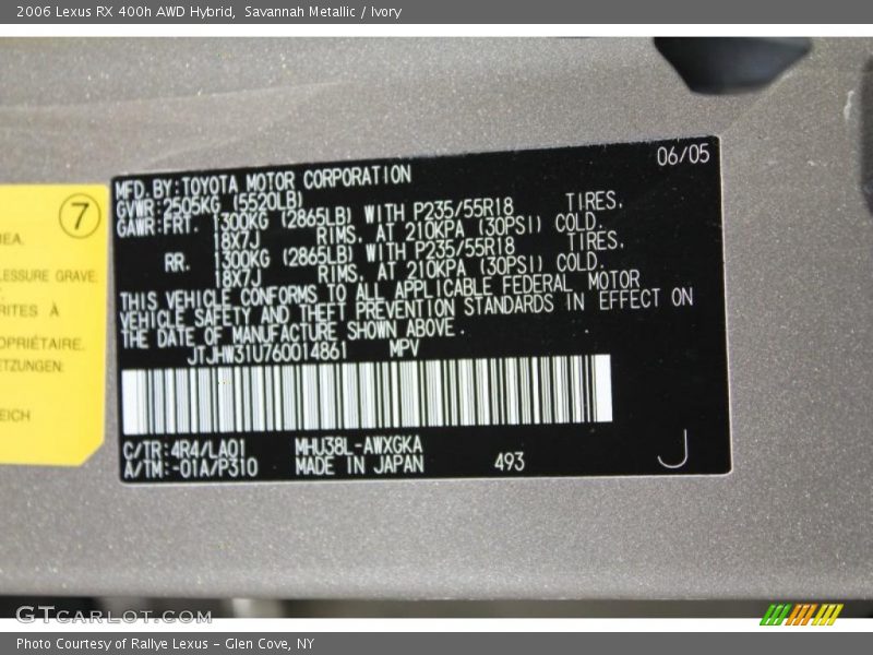 Savannah Metallic / Ivory 2006 Lexus RX 400h AWD Hybrid