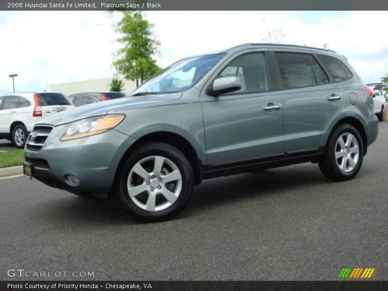 Platinum Sage / Black 2008 Hyundai Santa Fe Limited