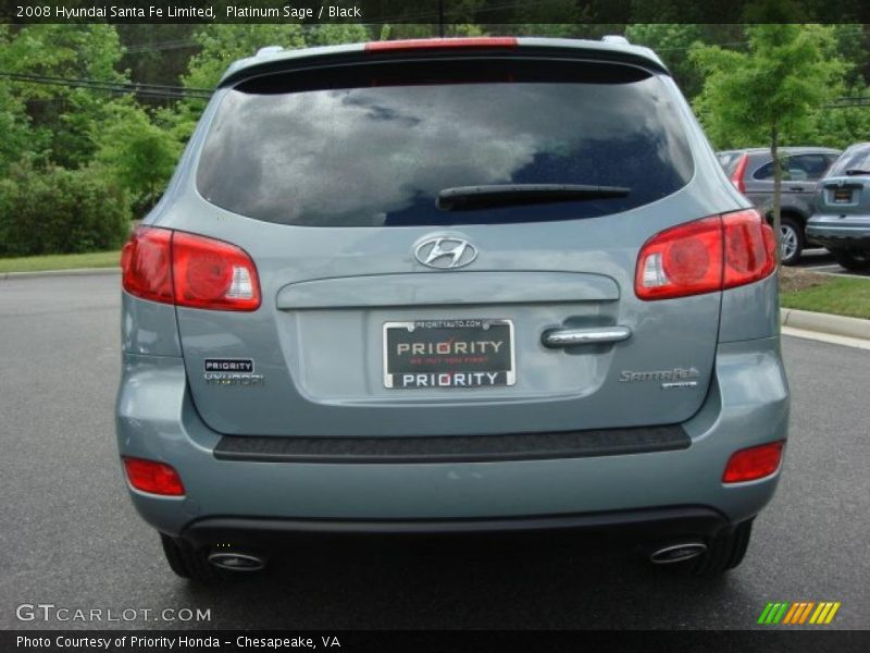 Platinum Sage / Black 2008 Hyundai Santa Fe Limited