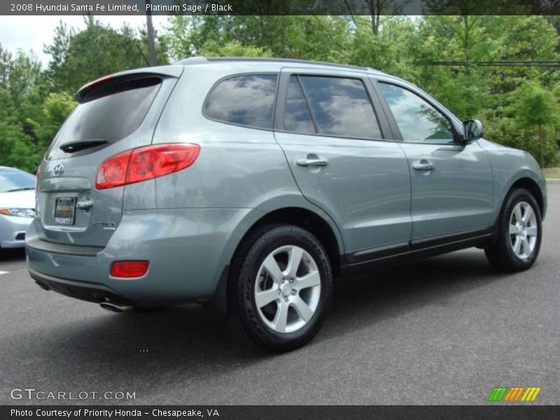 Platinum Sage / Black 2008 Hyundai Santa Fe Limited