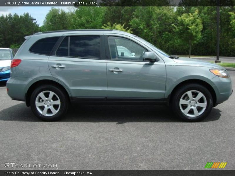 Platinum Sage / Black 2008 Hyundai Santa Fe Limited