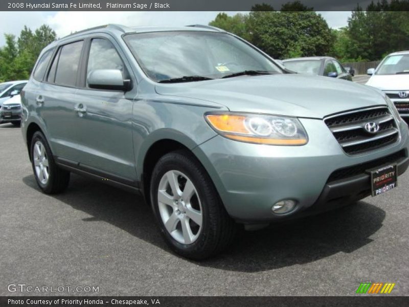 Platinum Sage / Black 2008 Hyundai Santa Fe Limited