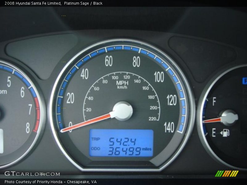 Platinum Sage / Black 2008 Hyundai Santa Fe Limited