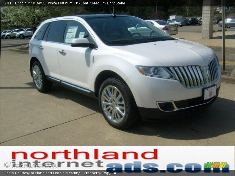 White Platinum Tri-Coat / Medium Light Stone 2011 Lincoln MKX AWD