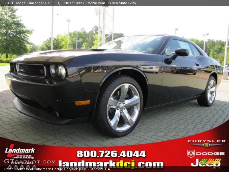 Brilliant Black Crystal Pearl / Dark Slate Gray 2011 Dodge Challenger R/T Plus