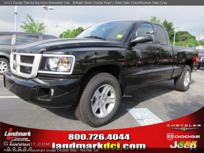 Brilliant Black Crystal Pearl / Dark Slate Gray/Medium Slate Gray 2011 Dodge Dakota Big Horn Extended Cab