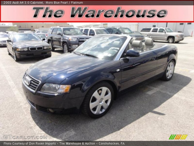 Moro Blue Pearl / Platinum 2003 Audi A4 3.0 Cabriolet