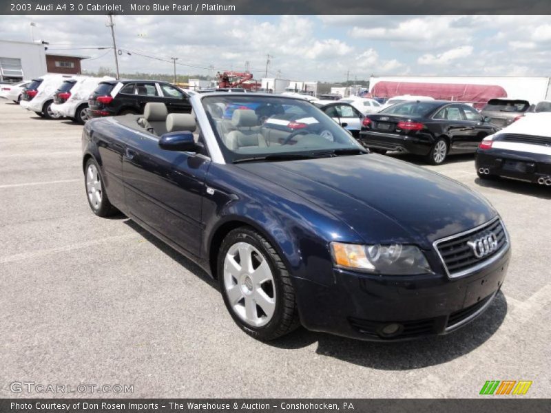 Moro Blue Pearl / Platinum 2003 Audi A4 3.0 Cabriolet