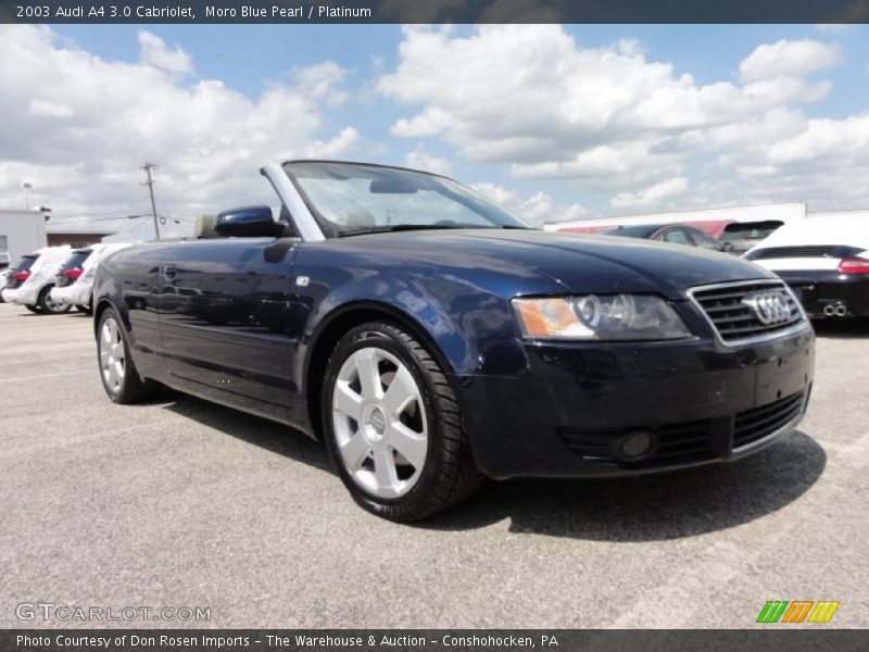 Moro Blue Pearl / Platinum 2003 Audi A4 3.0 Cabriolet
