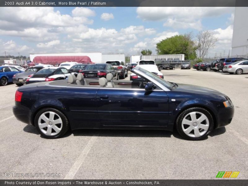 Moro Blue Pearl / Platinum 2003 Audi A4 3.0 Cabriolet