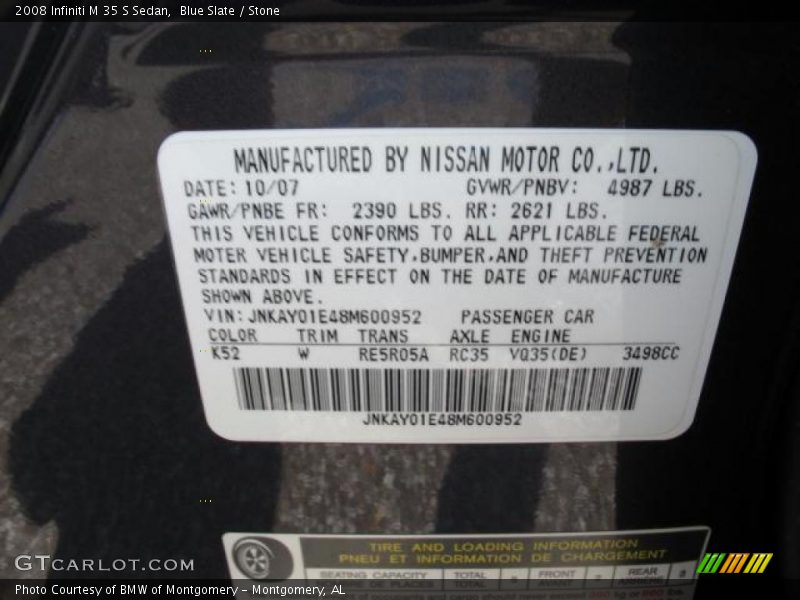 Blue Slate / Stone 2008 Infiniti M 35 S Sedan