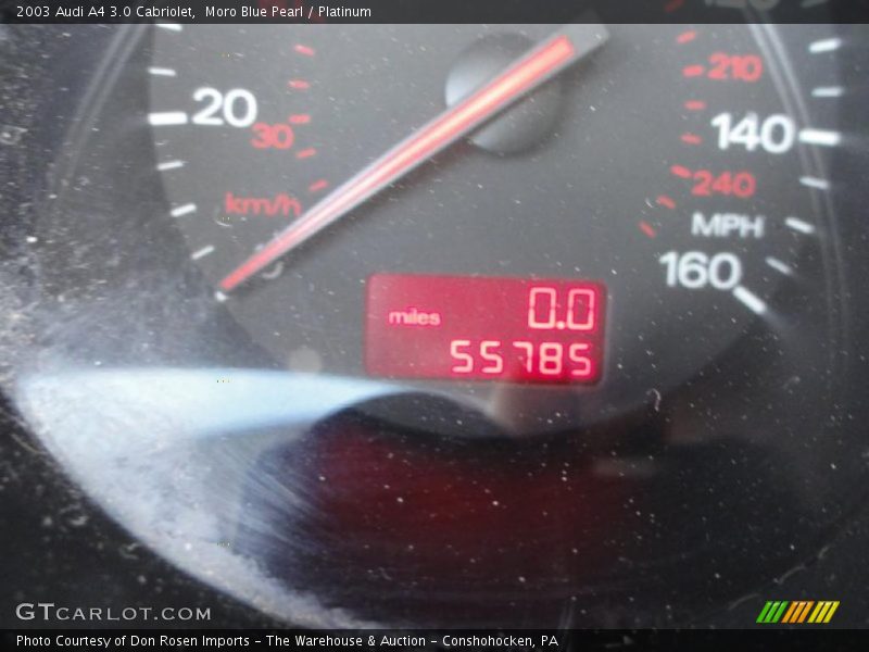 Moro Blue Pearl / Platinum 2003 Audi A4 3.0 Cabriolet