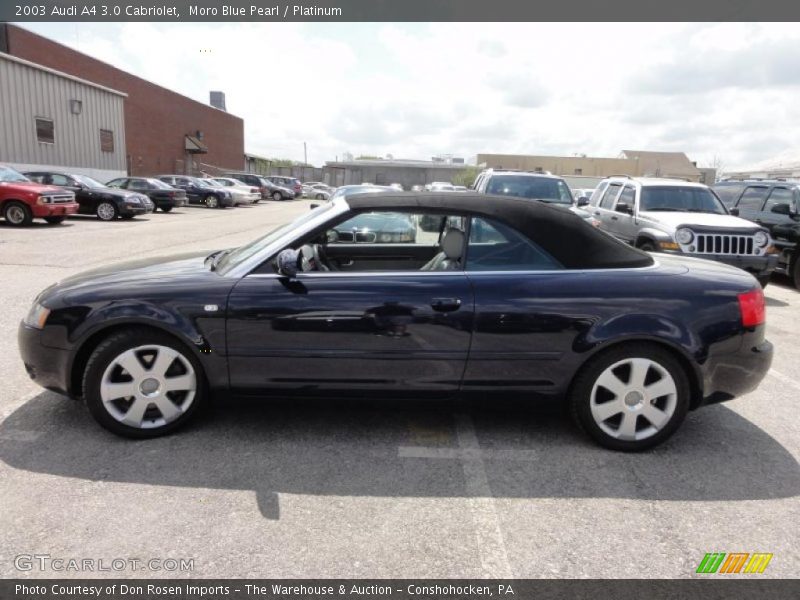 Moro Blue Pearl / Platinum 2003 Audi A4 3.0 Cabriolet