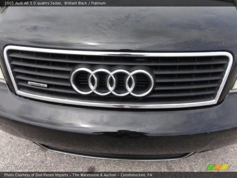 Brilliant Black / Platinum 2003 Audi A6 3.0 quattro Sedan