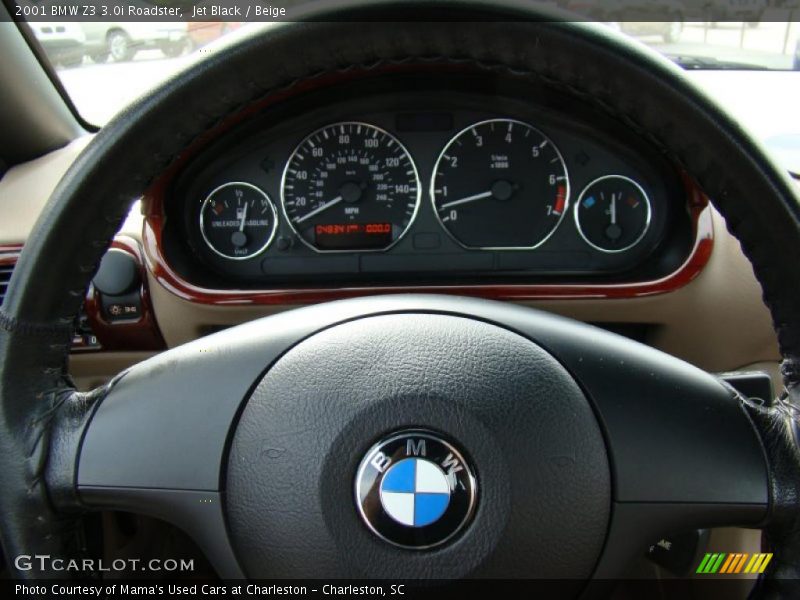 Jet Black / Beige 2001 BMW Z3 3.0i Roadster