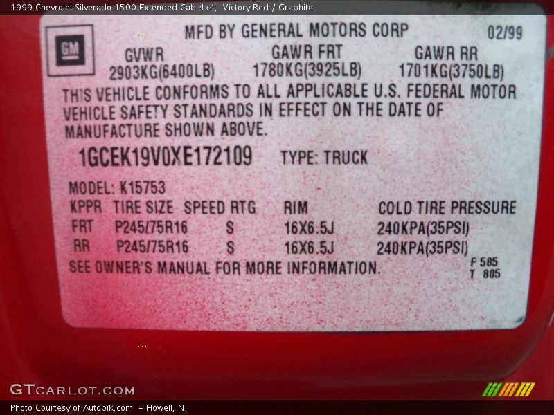 Victory Red / Graphite 1999 Chevrolet Silverado 1500 Extended Cab 4x4