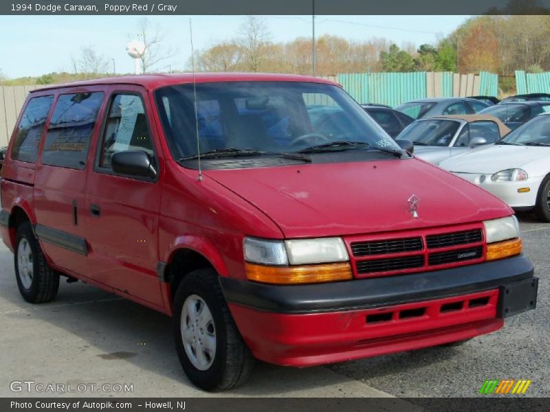Poppy Red / Gray 1994 Dodge Caravan