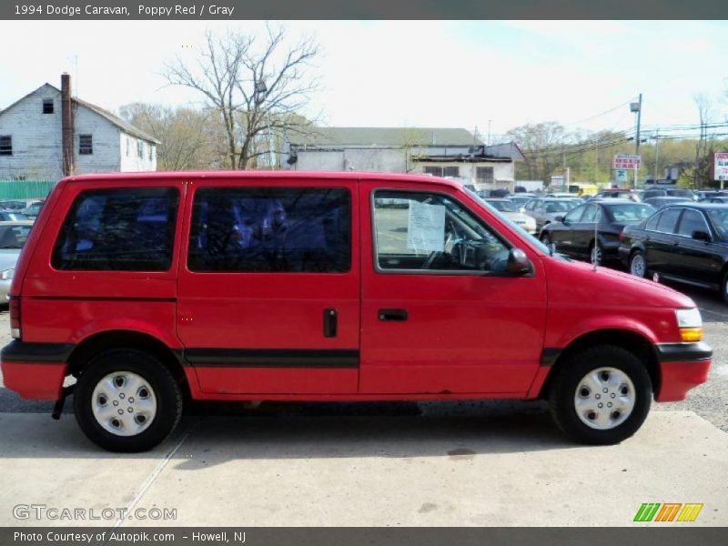 Poppy Red / Gray 1994 Dodge Caravan