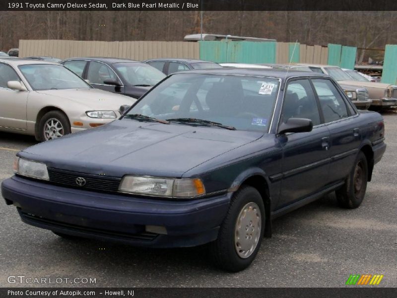 Dark Blue Pearl Metallic / Blue 1991 Toyota Camry Deluxe Sedan