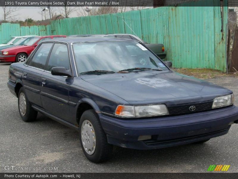 Dark Blue Pearl Metallic / Blue 1991 Toyota Camry Deluxe Sedan