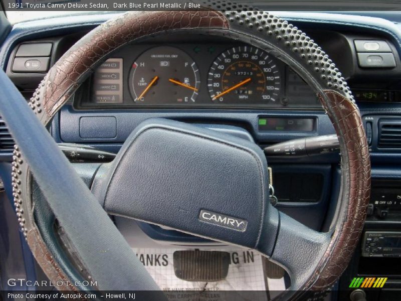 Dark Blue Pearl Metallic / Blue 1991 Toyota Camry Deluxe Sedan