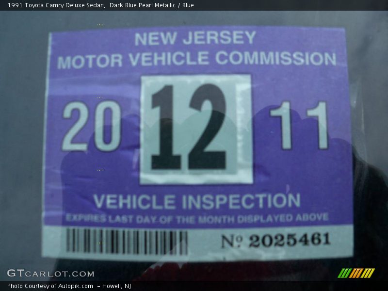 Dark Blue Pearl Metallic / Blue 1991 Toyota Camry Deluxe Sedan