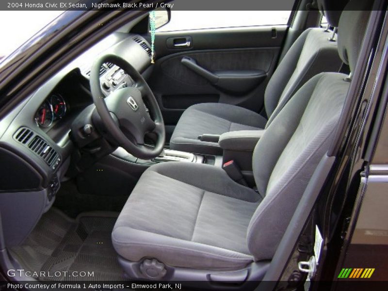 Nighthawk Black Pearl / Gray 2004 Honda Civic EX Sedan