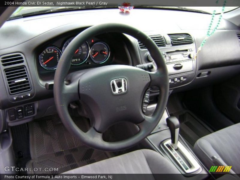 Nighthawk Black Pearl / Gray 2004 Honda Civic EX Sedan