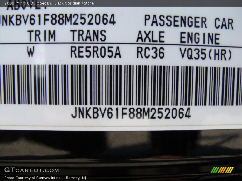 Black Obsidian / Stone 2008 Infiniti G 35 x Sedan