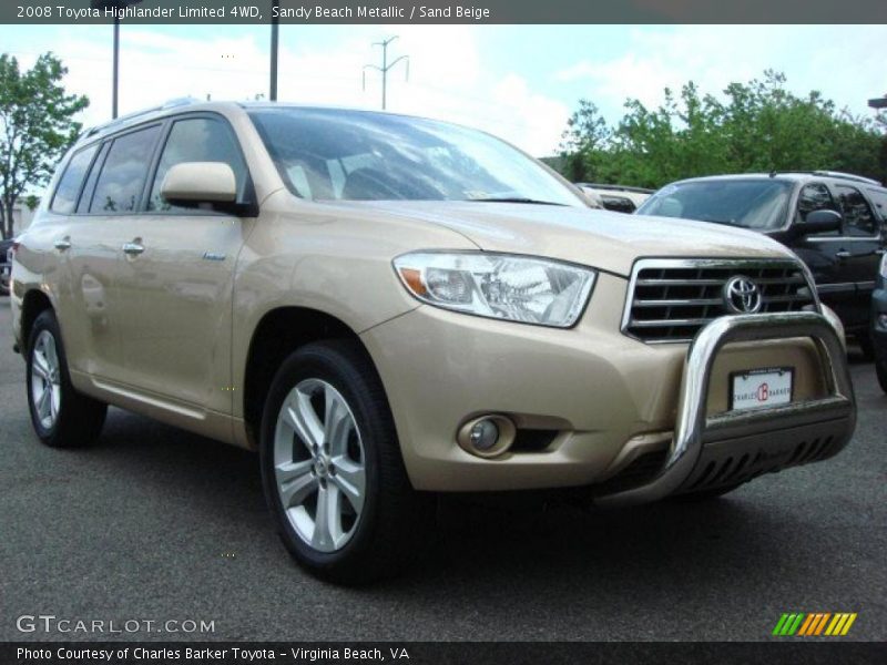 Sandy Beach Metallic / Sand Beige 2008 Toyota Highlander Limited 4WD