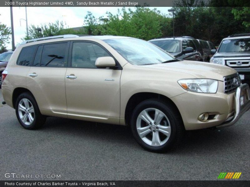 Sandy Beach Metallic / Sand Beige 2008 Toyota Highlander Limited 4WD