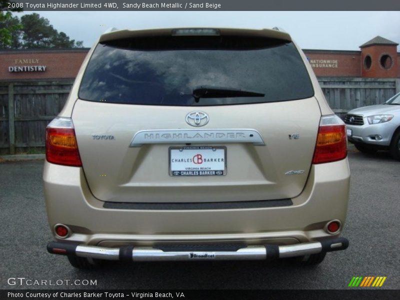Sandy Beach Metallic / Sand Beige 2008 Toyota Highlander Limited 4WD