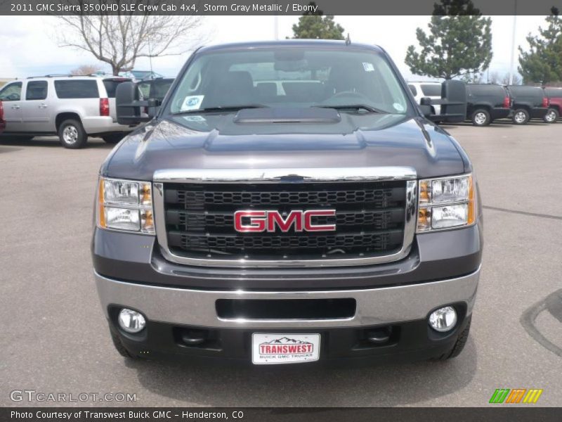 Storm Gray Metallic / Ebony 2011 GMC Sierra 3500HD SLE Crew Cab 4x4