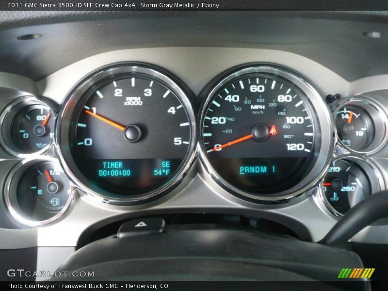 Storm Gray Metallic / Ebony 2011 GMC Sierra 3500HD SLE Crew Cab 4x4