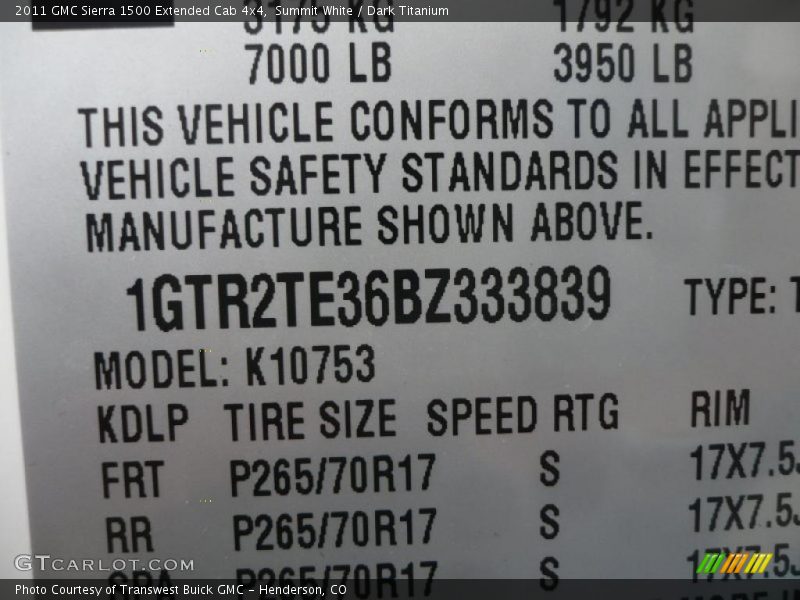 Summit White / Dark Titanium 2011 GMC Sierra 1500 Extended Cab 4x4